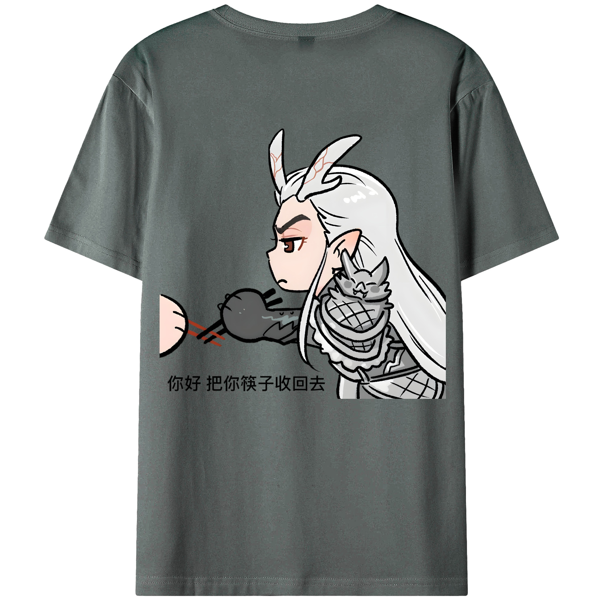（画像用） Ne Zha 2 ナタ 魔童の大暴れ 綿100％ メンズ半袖Tシャツ（バックプリント） 通気性